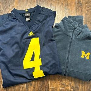 Michigan Wolverines Jersey and Fleece Jacket Bundle